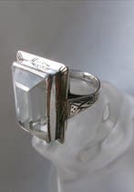 Argent, Cristal de roche - Bague - Art déco
