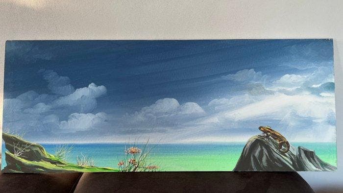 Ciappei Enrico DellaLucertola(XX) - Iguana marina, Antiek en Kunst, Kunst | Schilderijen | Klassiek