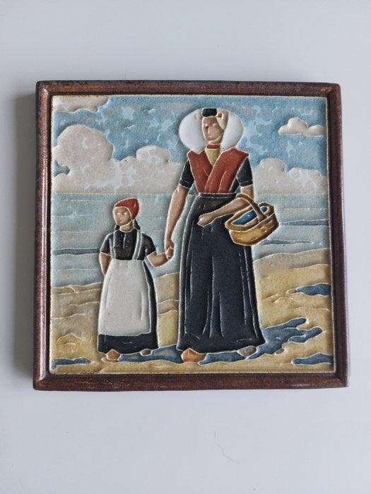 Carreau (3) - Cloisonné carreaux costume traditionnel - De, Antiquités & Art, Antiquités | Verre & Cristal