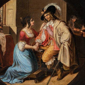 Italian painter (XIX) - Lady and Musketeer