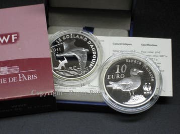 Frankreich 10 Euro zilver 2011 Wwf Korallenmoewe Pp Ovp rar, Verzenden, België