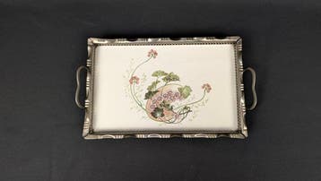 Art Nouveau - Plateau - Porcelaine, Fer