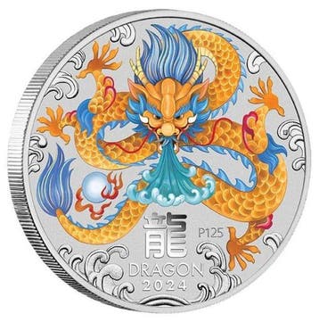 Australië. 1 Dollar 2024 Lunar III, Year of the Dragon