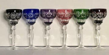 Nachtmann - Wijnglas - meerkleurig geslepen kristal - 6, Antiek en Kunst