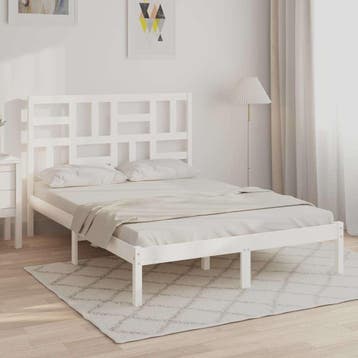 vidaXL Bedframe massief hout wit 140x200 cm, Verzenden