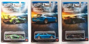 Hot Wheels 1:64 - Model sportwagen (5) - Hot Wheels Hybrid, Hobby en Vrije tijd, Nieuw