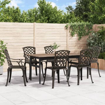 vidaXL Tuinstoelen 6 st gietaluminium bronskleurig, Tuin en Terras, Verzenden, Nieuw