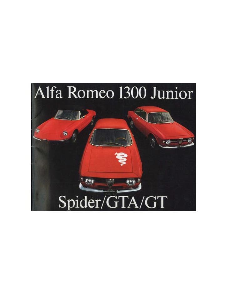 1969 ALFA ROMEO 1300 JUNIOR SPIDER GTA GT BROCHURE, Livres, Autos | Brochures & Magazines