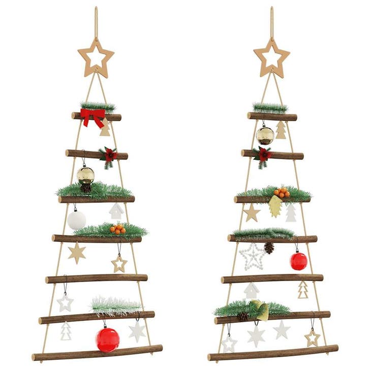 vidaXL Hangende kerstbomen met topsterren 2 st 42x90 cm, Diversen, Kerst, Nieuw, Verzenden