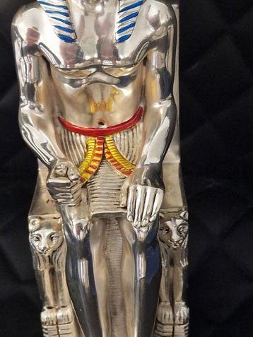 Sculpture, Rare Sculpture Nefertiti reine degypte en argent, Antiquités & Art