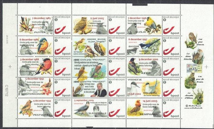 België 2010 - 2 vellen met gepersonaliseerde zegels van, Postzegels en Munten, Postzegels | Europa | België