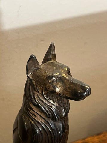 Oscar Ruffony (1874-1946) - sculptuur, Le chien - 11.5 cm