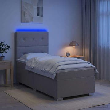 vidaXL Boxspringbed met matras met hoofdeinde Taupe 80 x 200, Verzenden, Nieuw
