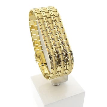 Luxe gouden schakelarmband, Ophalen of Verzenden, Gebruikt, Goud, Goud