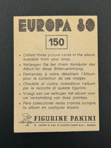 1980 Panini #150 Europa 80 - Roberto Bettega - 1 Sticker -, Verzamelen, Stickers, Nieuw