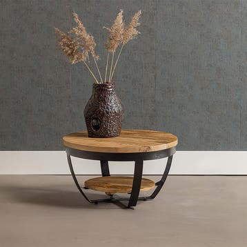 Salontafel Mangohout Rond Maeve 65 cm, Verzenden, Rond, Nieuw, Industriële meubels