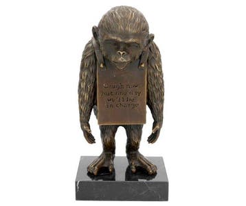 Figurine - Monkey leader - Bronze, Marbre