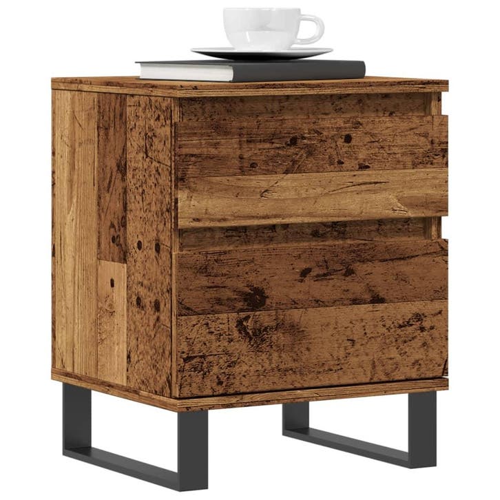 vidaXL Nachtkastjes 2 st 40x35x50 cm bewerkt hout oud, Huis en Inrichting, Slaapkamer | Nachtkastjes, Nieuw, Verzenden