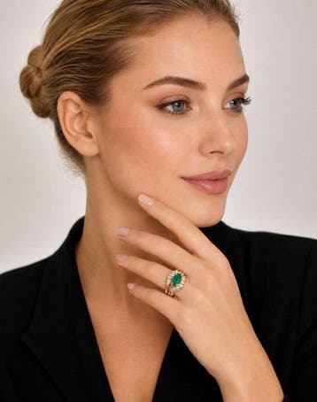 Bague - 14 carats Bague en or jaune 14 carats, diamant de