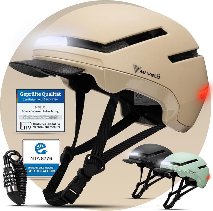 2dekans | Mivelo Unisex Fietshelm NOVA - Met Lampje - NTA, Fietsen en Brommers, Fietsaccessoires | Fietshelmen, Ophalen of Verzenden