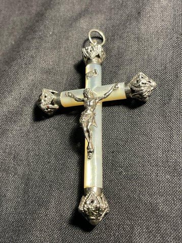 Croix - Incroyable croix du XIXème Argent (poinçon crabe) et