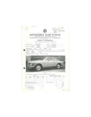 1969 ALFA ROMEO 1750 GT AM F.I.A. HOMOLOGATIE BLADEN, Livres
