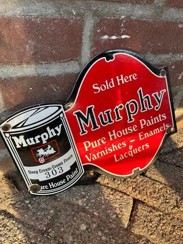 Murphy Pure House Paints – Vintage contour reclamebord -