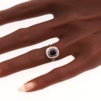 Ring - 18 karaat Geel goud - 1.90ct. tw. Granaat - Diamant -, Nieuw