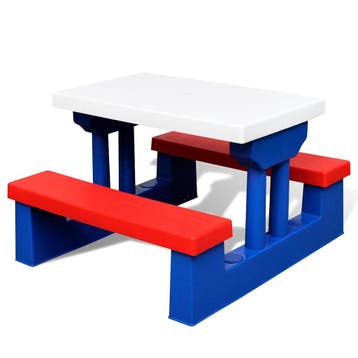 vidaXL Kinderpicknicktafel met banken en parasol meerkleurig, Verzenden, Nieuw