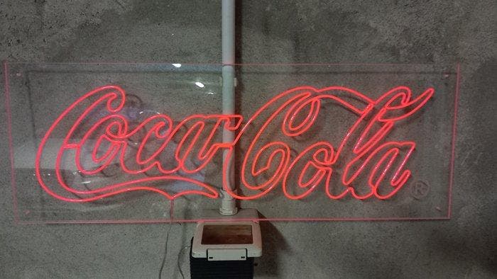 Coca-Cola leidde - Lichtbord - plexiglas, Antiquités & Art, Curiosités & Brocante