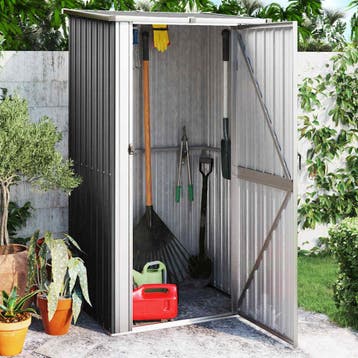 vidaXL Tuinschuur 118,5x97x209,5 cm gegalvaniseerd staal, Tuin en Terras, Tuinhuizen, Verzenden, Nieuw