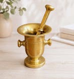 Vijzel en stamper (2) - messing - Messing mortier 2,3 kg