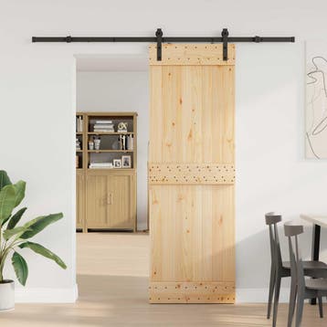 vidaXL Schuifdeur NARVIK Naturel en Zwart 70 x 210 cm (213,5, Verzenden, Nieuw
