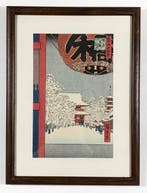 Meisho Edo Hyakkei – Asakusa Temple Snow Scene ()