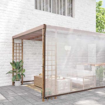 vidaXL Doorzichtig zeildoek met zeilringen 8x8 m, Verzenden, Nieuw