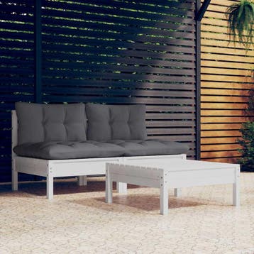 vidaXL 3-delige Loungeset met antracietkleurige kussens, Verzenden, Loungeset