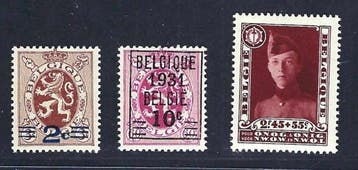 Belgique 1931 - La série annuelle complète avec le bloc et