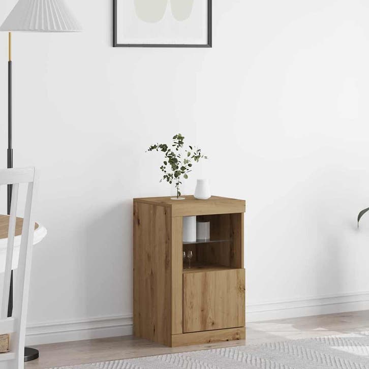 vidaXL LED Dressoir 41 x 37 x 67 cm Bewerkt hout Artisan, Huis en Inrichting, Kasten | Overige, Nieuw, Verzenden