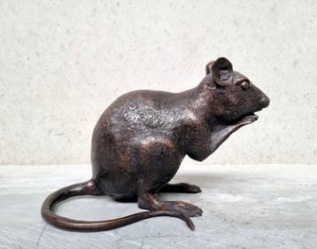 Figurine - Lifelike Rat - Mouse - Bronze