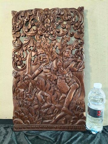 Paneel - Hout - Garuda Wisnu, met Bedawang