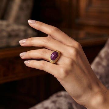 Zonder minimumprijs - Ring 18-karaats goudlaag, Zilver
