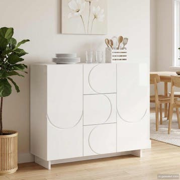 vidaXL Dressoir Hoogglans Wit 85,5 x 31 x 75 cm Bewerkt hout, Verzenden