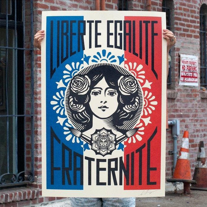 Shepard Fairey (OBEY) - OBEY Liberté, Egalité, Fraternité -, Antiek en Kunst, Kunst | Designobjecten