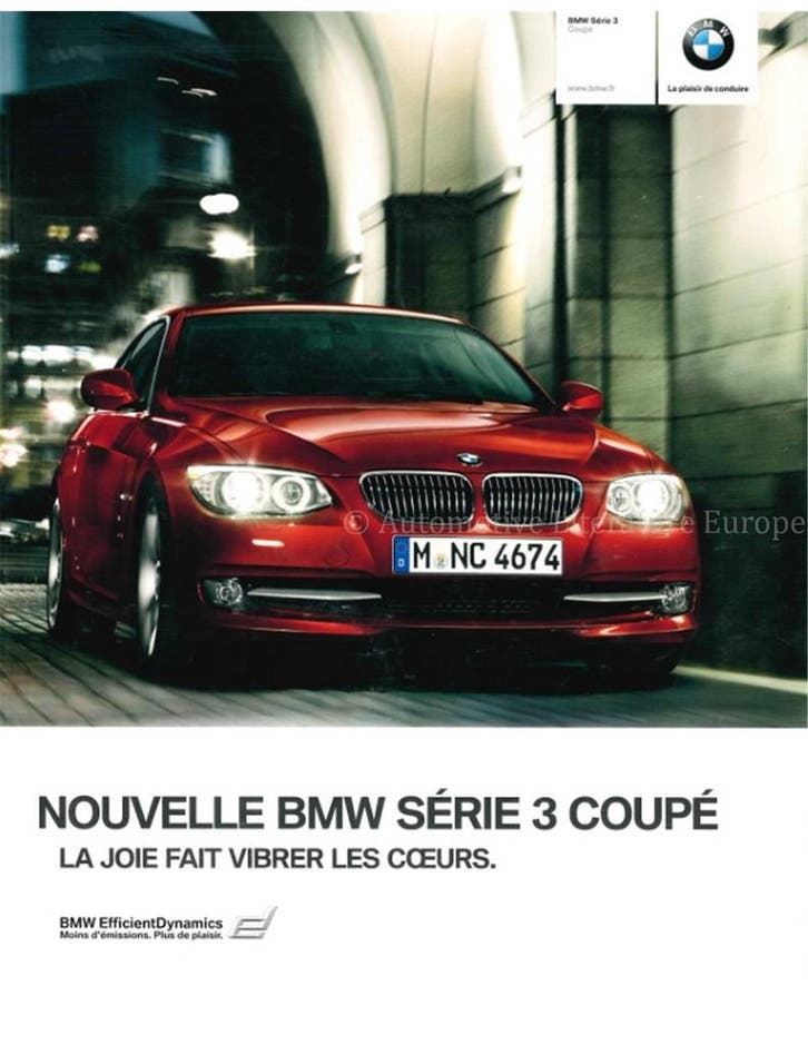 2010 BMW 3 SERIE COUPÉ BROCHURE FRANS, Livres, Autos | Brochures & Magazines