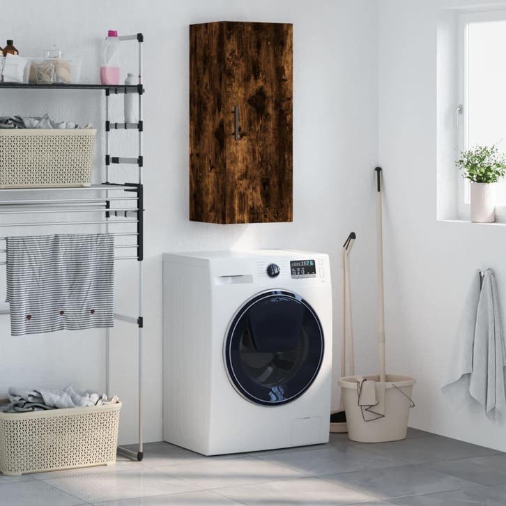 vidaXL Bovenkast 34,5x34x90 cm gerookt eikenkleurig, Maison & Meubles, Armoires | Dressoirs, Envoi