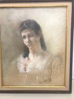 Louis Katzenstein (1822- 1907) - Dames portret, Antiek en Kunst, Kunst | Schilderijen | Klassiek