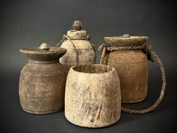 Yakboter potten - Oud - Hout - Nepal - First half 20th