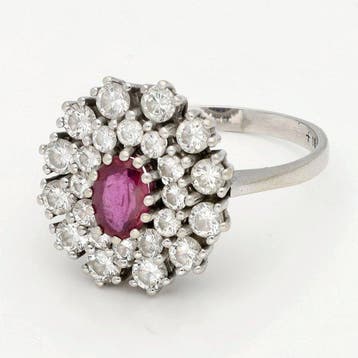 Ring - 14 karaat Witgoud Diamant (Natuurlijk), Nieuw