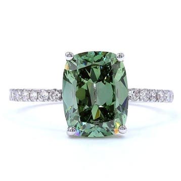 Zonder minimumprijs - Ring - 18 karaat Witgoud - 3.41ct. tw., Nieuw