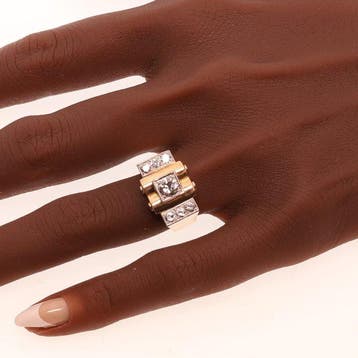 Ring - 18 karaat Geel goud - Diamant - Vintage circa 1950, Nieuw